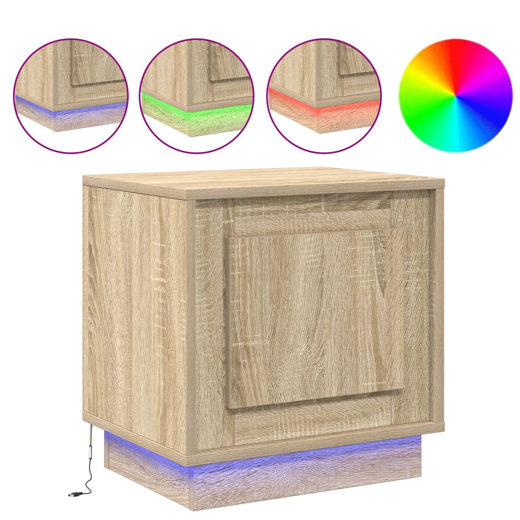 vidaXL Κομοδίνα Σετ 2 Sonoma oak Επεξεργασμένο ξύλο 44 x 34.5 x 45 εκ