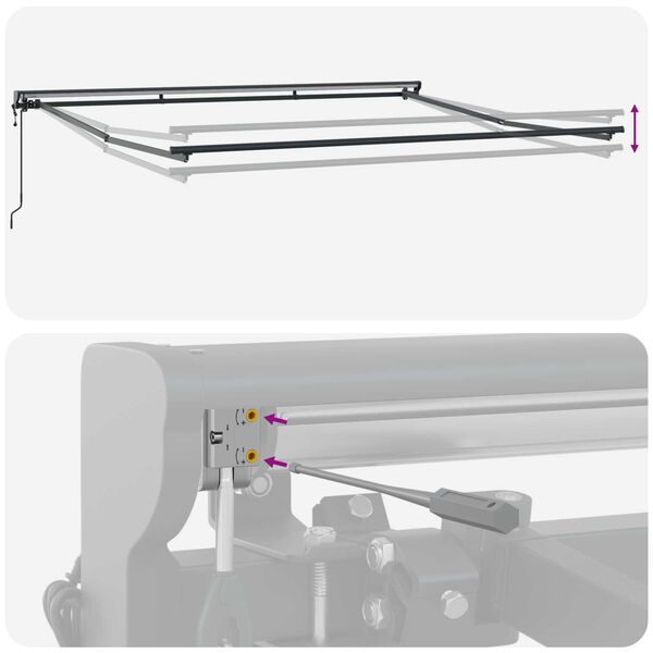vidaXL Ανασυρόμενη Τέντα Κρεμ 350x250 εκ