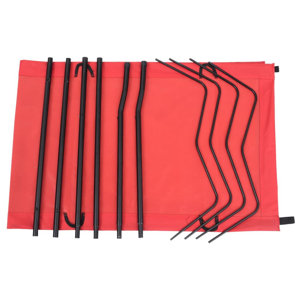 vidaXL Κρεβάτι Κάμπινγκ Κόκκινο 180 x 60 x 19 εκ. Ύφασ. Oxford/Ατσάλι