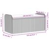 vidaXL Παγκάκι Αποθήκευσης Γκρι 115x51x52 εκ. Συνθετικό Ρατάν Μαξιλάρι