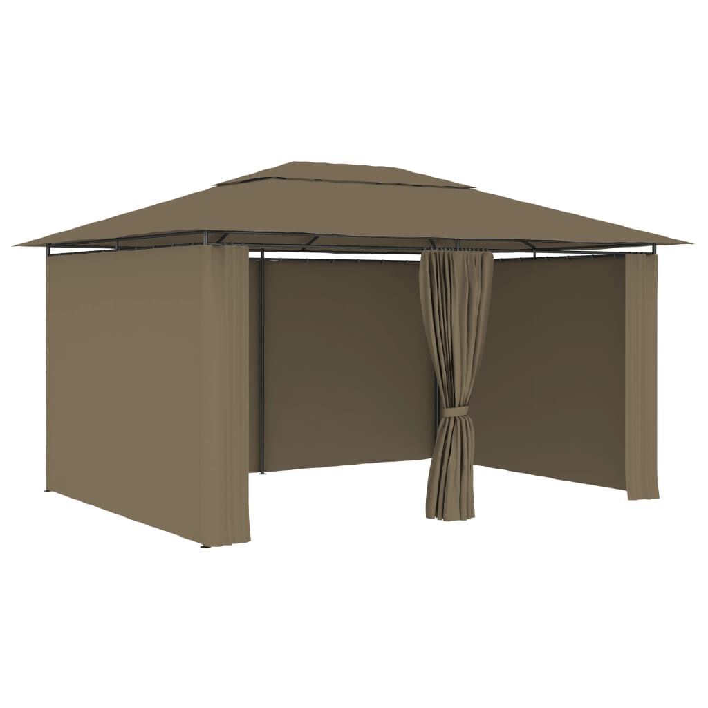 vidaXL Τέντα Εκδηλώσεων Κήπου με Κουρτίνες Taupe 4 x 3 μ. 180 γρ/μ²