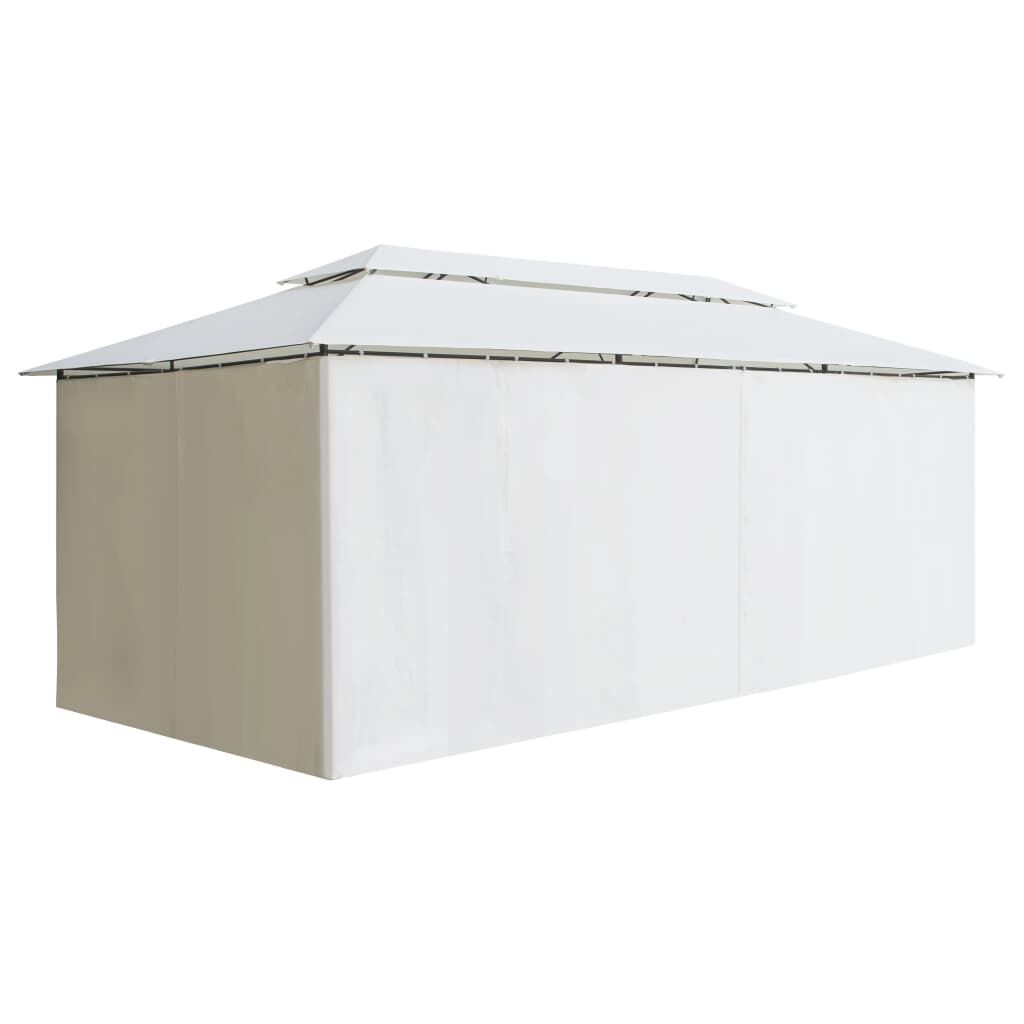 vidaXL Κιόσκι με Κουρτίνες Λευκό 600 x 298 x 270 εκ. 180 γρ./μ²
