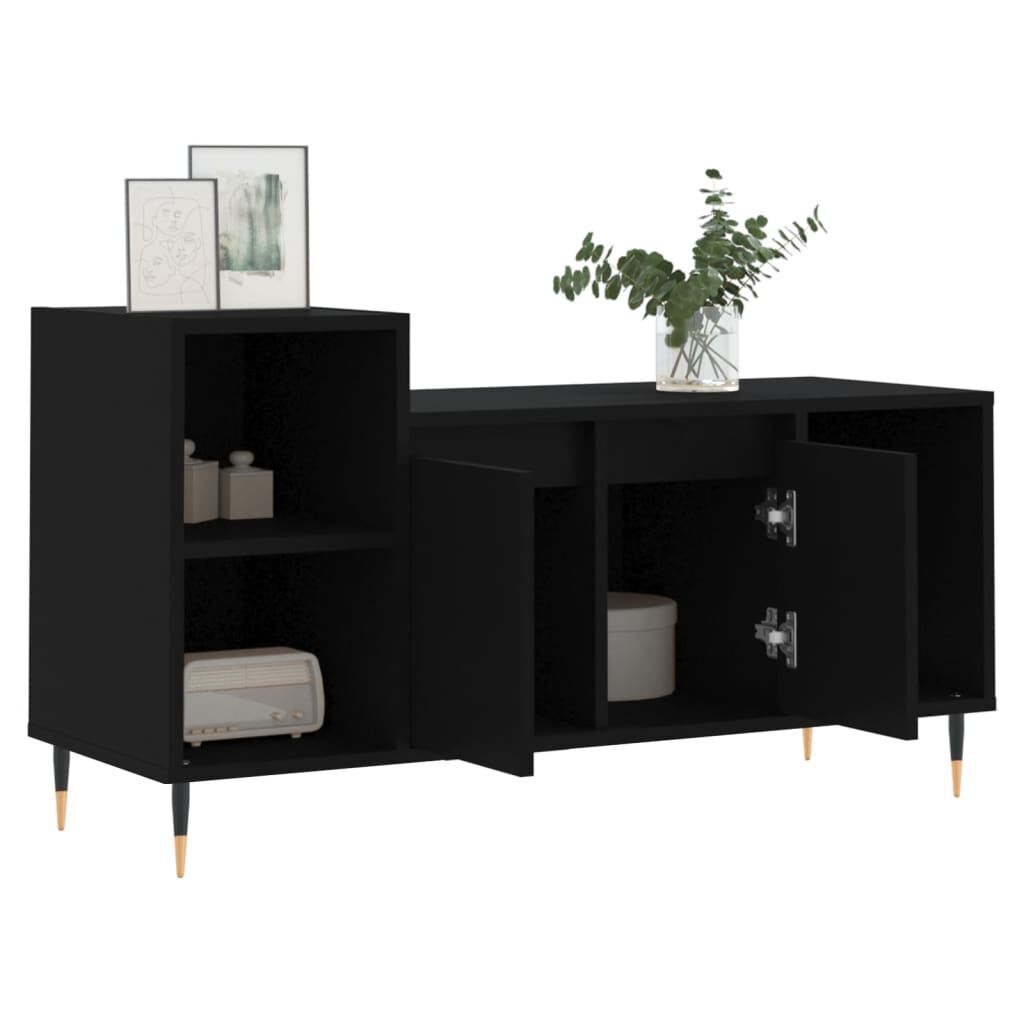 vidaXL Έπιπλο Τηλεόρασης Μαύρο 100x35x55 εκ. Επεξ. Επεξεργασμένο Ξύλο