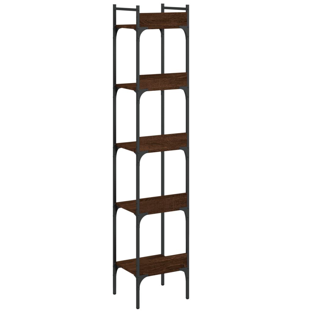 vidaXL Βιβλιοθήκη 5 Επιπέδων Καφέ Δρυς 35x30x174 εκ. Επεξεργ. Ξύλο