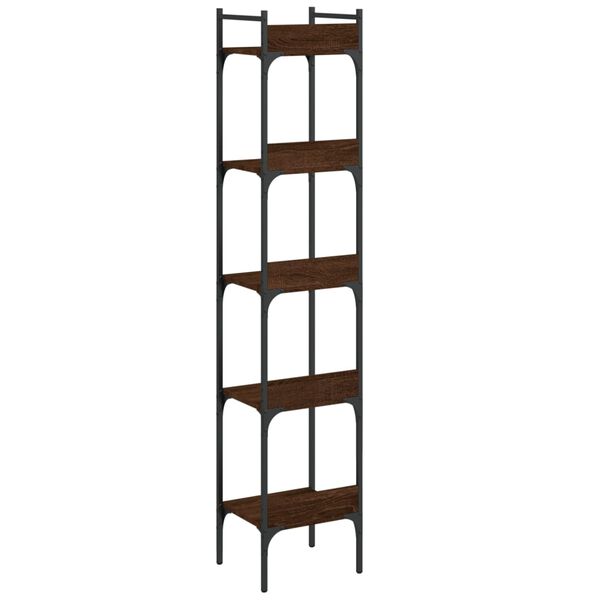 vidaXL Βιβλιοθήκη 5 Επιπέδων Καφέ Δρυς 35x30x174 εκ. Επεξεργ. Ξύλο