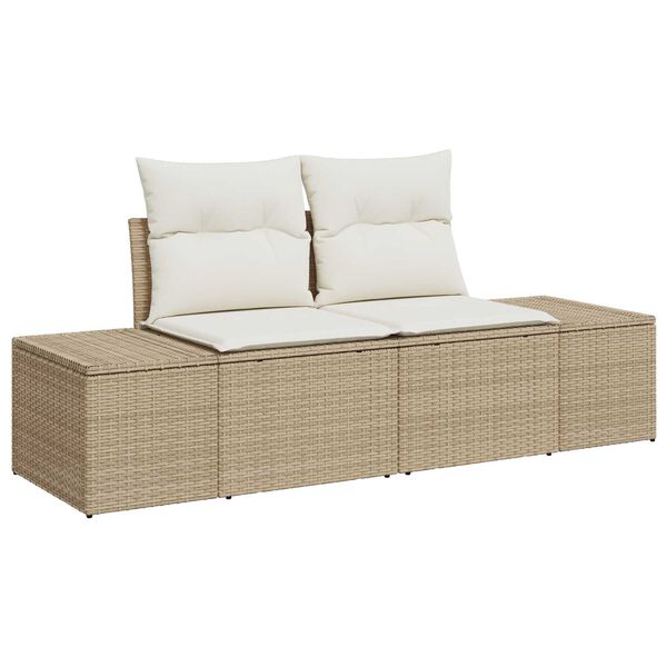 vidaXL Σετ Καναπέ Κήπου 9 pcs Μπεζ 55 x 62 x 69 εκ Πολυ ράταν