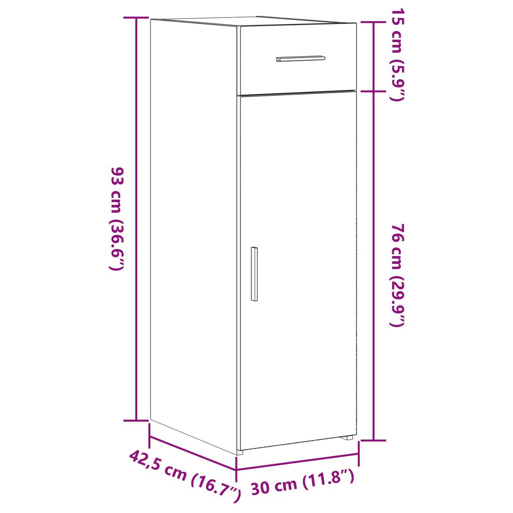 vidaXL Μπουφές Παλαιού Ξύλου 30x42,5x93 εκ Επεξεργασμένο Ξύλο