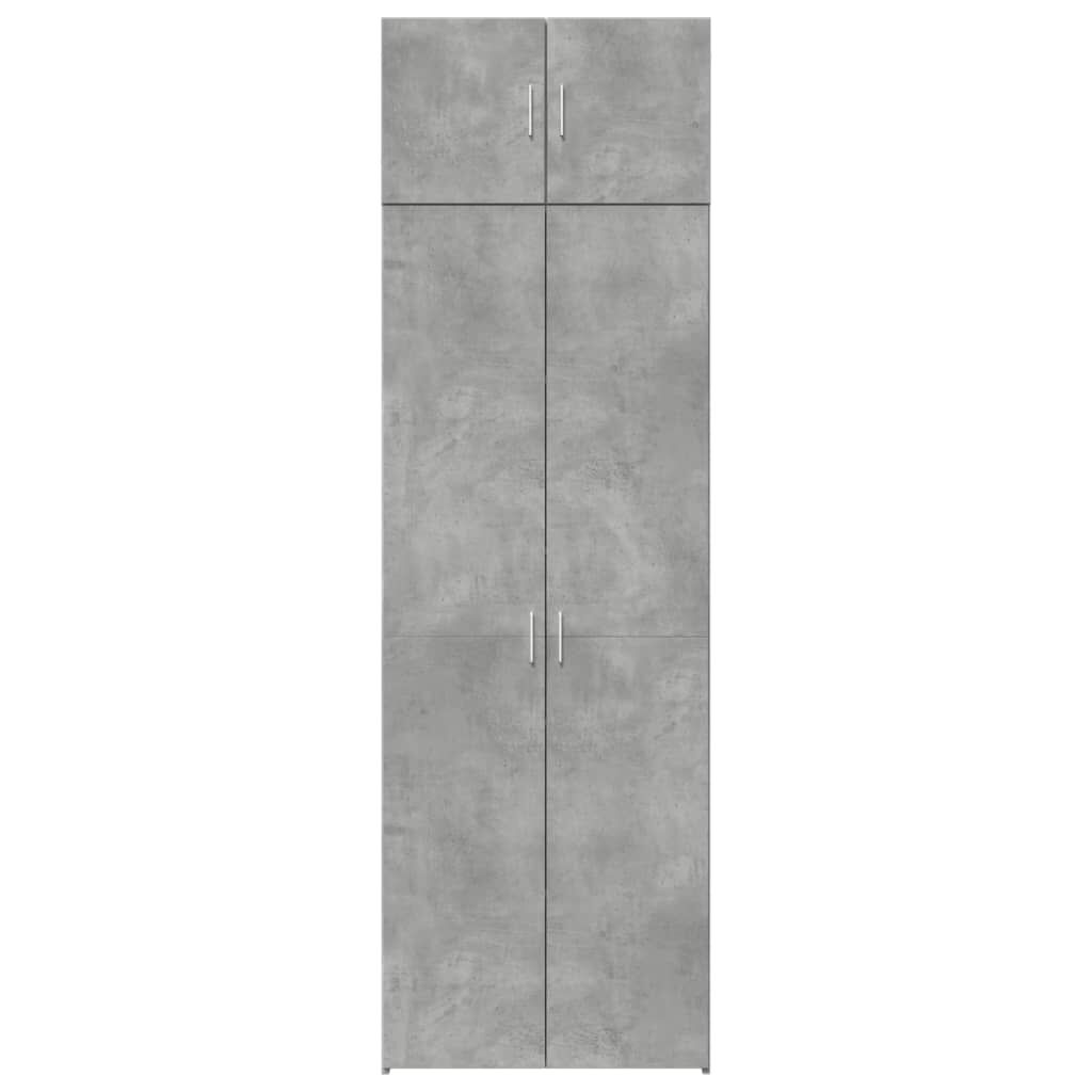 vidaXL Ραφιέρα με Ντουλάπια Γκρι Σκυροδέμ. 70x42,5x225 εκ. Επεξ. Ξύλο