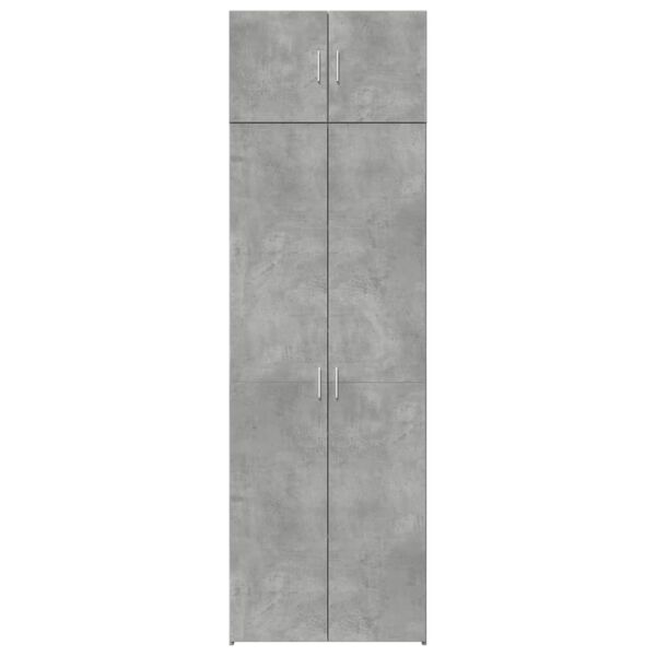 vidaXL Ραφιέρα με Ντουλάπια Γκρι Σκυροδέμ. 70x42,5x225 εκ. Επεξ. Ξύλο