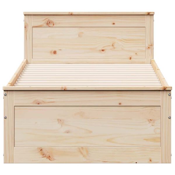 vidaXL Σκελετός Κρεβατιού Χωρ. Στρώμα +Κεφαλάρι 90x190 εκ Μασίφ Πεύκου