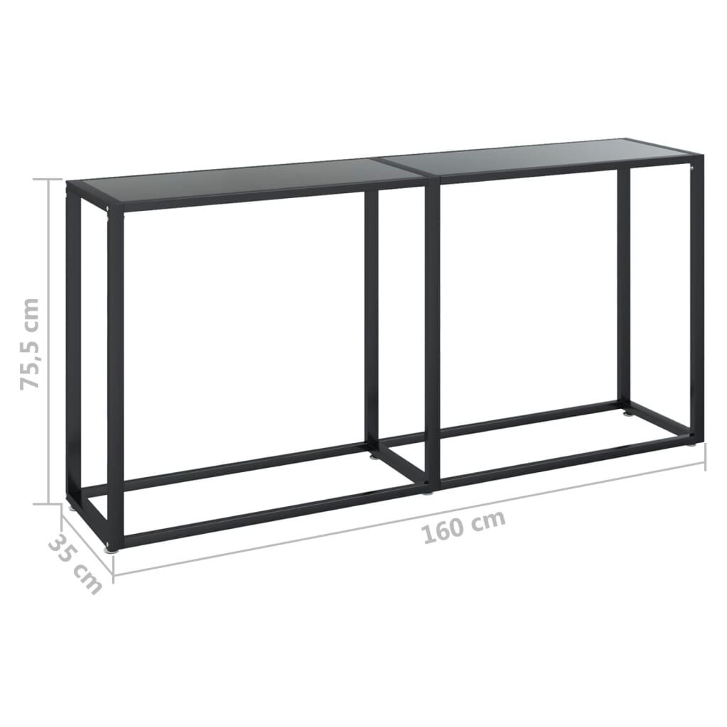 vidaXL Τραπέζι Κονσόλα Μαύρο 160 x 35 x 75,5 εκ. από Ψημένο Γυαλί