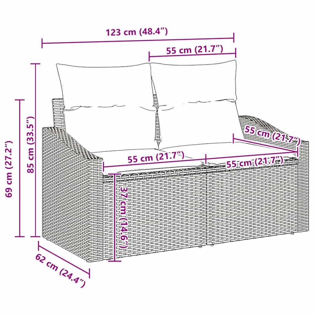 vidaXL Σέτ φαγητού για κήπο Μπεζ και Κρέμα 100 x 55 x 73 εκ