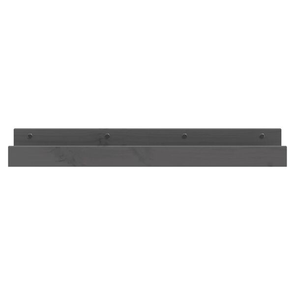 vidaXL Ράφια Τοίχου 2 τεμ. Γκρι 80x12x9 εκ. από Μασίφ Ξύλο Πεύκου