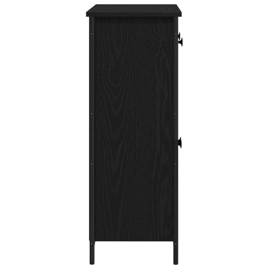 vidaXL Μπουφές Μαύρο Δρυς 70x30x80 εκ. Κατασκευασμένο από Τεχνητό Ξύλο και Ατσάλι