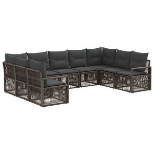 vidaXL &Sigma;&epsilon;&tau; &Kappa;&alpha;&nu;&alpha;&pi;έ &Kappa;ή&pi;&omicron;&upsilon; 9 pcs &Gamma;&kappa;&rho;&iota; &sigma;&upsilon;&nu;&theta;&epsilon;&tau;&iota;&kappa;ό &rho;&alpha;&tau;ά&nu;