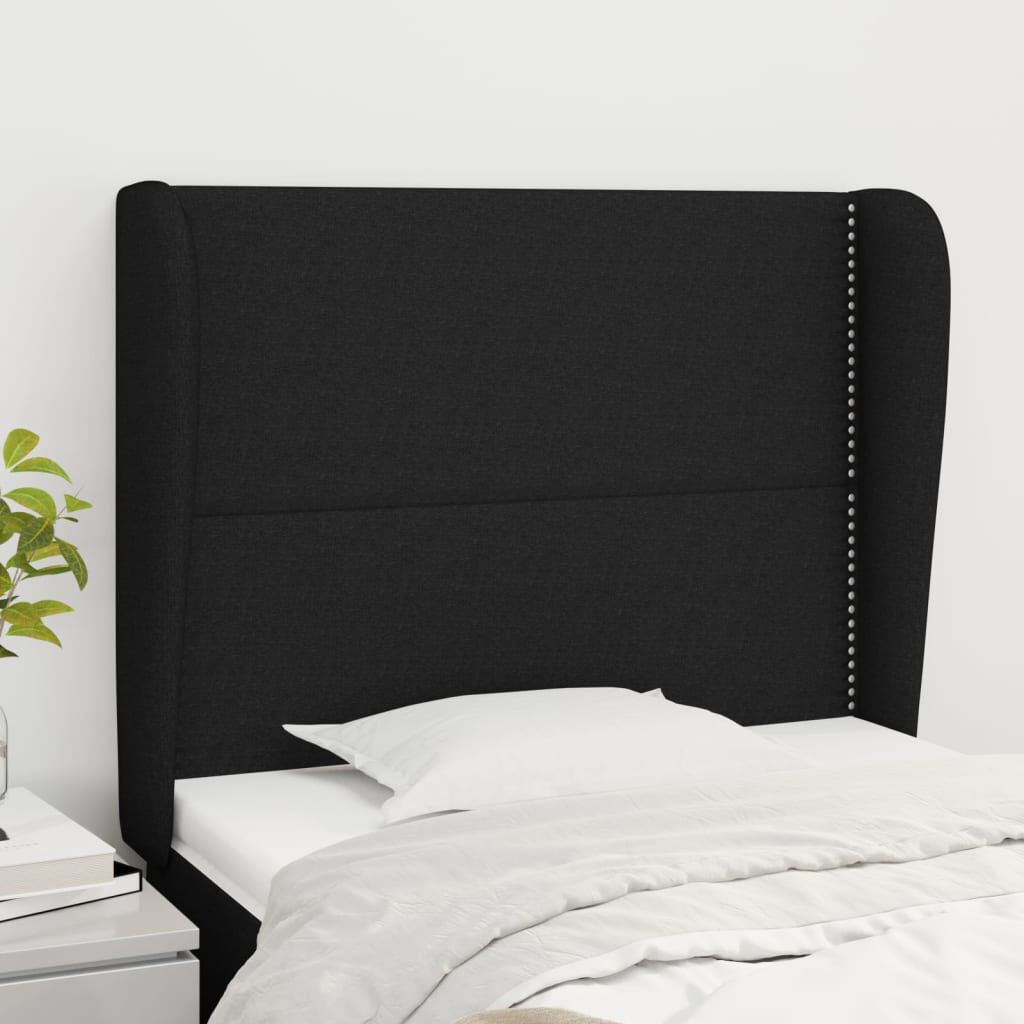 vidaXL Κεφαλάρι με Πτερύγια Μαύρο 83x23x118/128 εκ. Υφασμάτινο