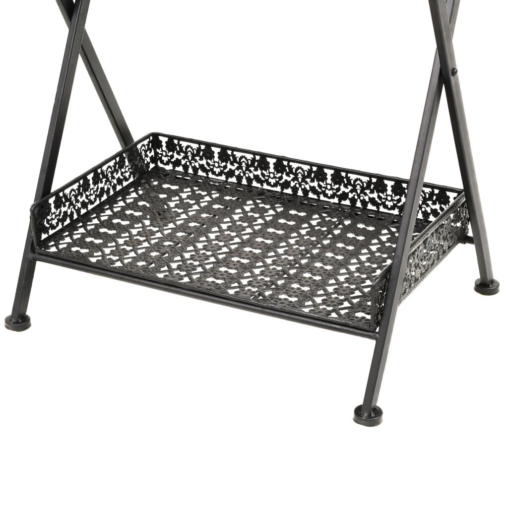 vidaXL Τραπεζάκι Πτυσσόμενο Vintage Μαύρο 58 x 35 x 72 εκ. Μεταλλικό