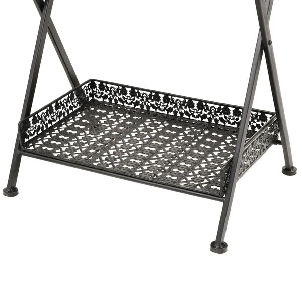 vidaXL Τραπεζάκι Πτυσσόμενο Vintage Μαύρο 58 x 35 x 72 εκ. Μεταλλικό