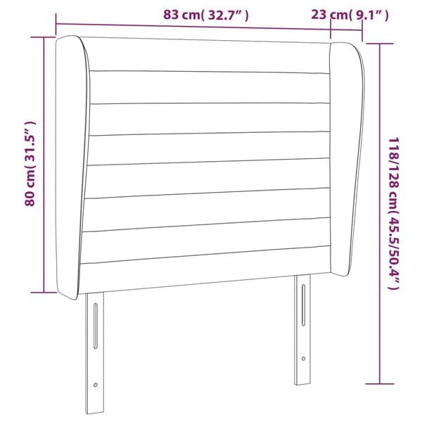vidaXL Κεφαλάρι με Πτερύγια Μπλε 83x23x118/128 εκ. Υφασμάτινο