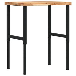 vidaXL Πάγκος Εργασίας Ορθογώνιος 80x60x(73-99,5)εκ Μασίφ Ξύλο Ακακίας