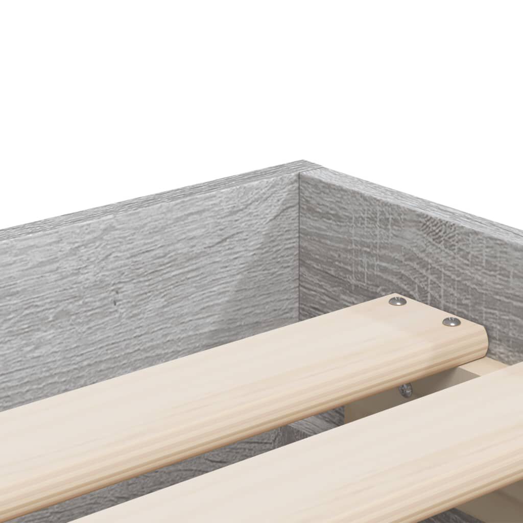 vidaXL Πλαίσιο Κρεβατιού με Συρτάρια Γκρι Sonoma 75x190 εκ. Επεξ. Ξύλο