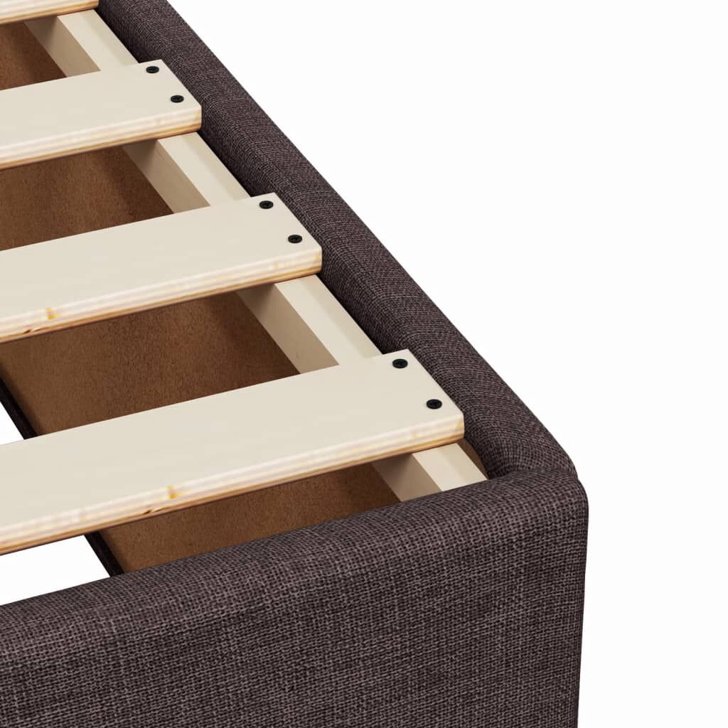 vidaXL Κρεβάτι Boxspring με Στρώμα Σκούρο Καφέ 120x190 εκ Υφασμάτινο