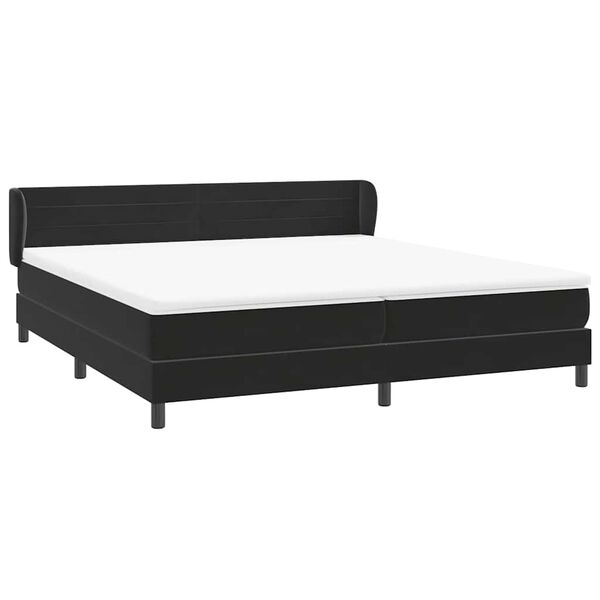vidaXL Box Spring &Kappa;&rho;&epsilon;&beta;ά&tau;&iota; &mu;&epsilon; &sigma;&tau;&rho;ώ&mu;&alpha;&tau;&alpha; &Mu;&alpha;ύ&rho;&omicron; 200x210 cm &Beta;&epsilon;&lambda;&omicron;ύ&delta;&iota;&nu;&omicron;