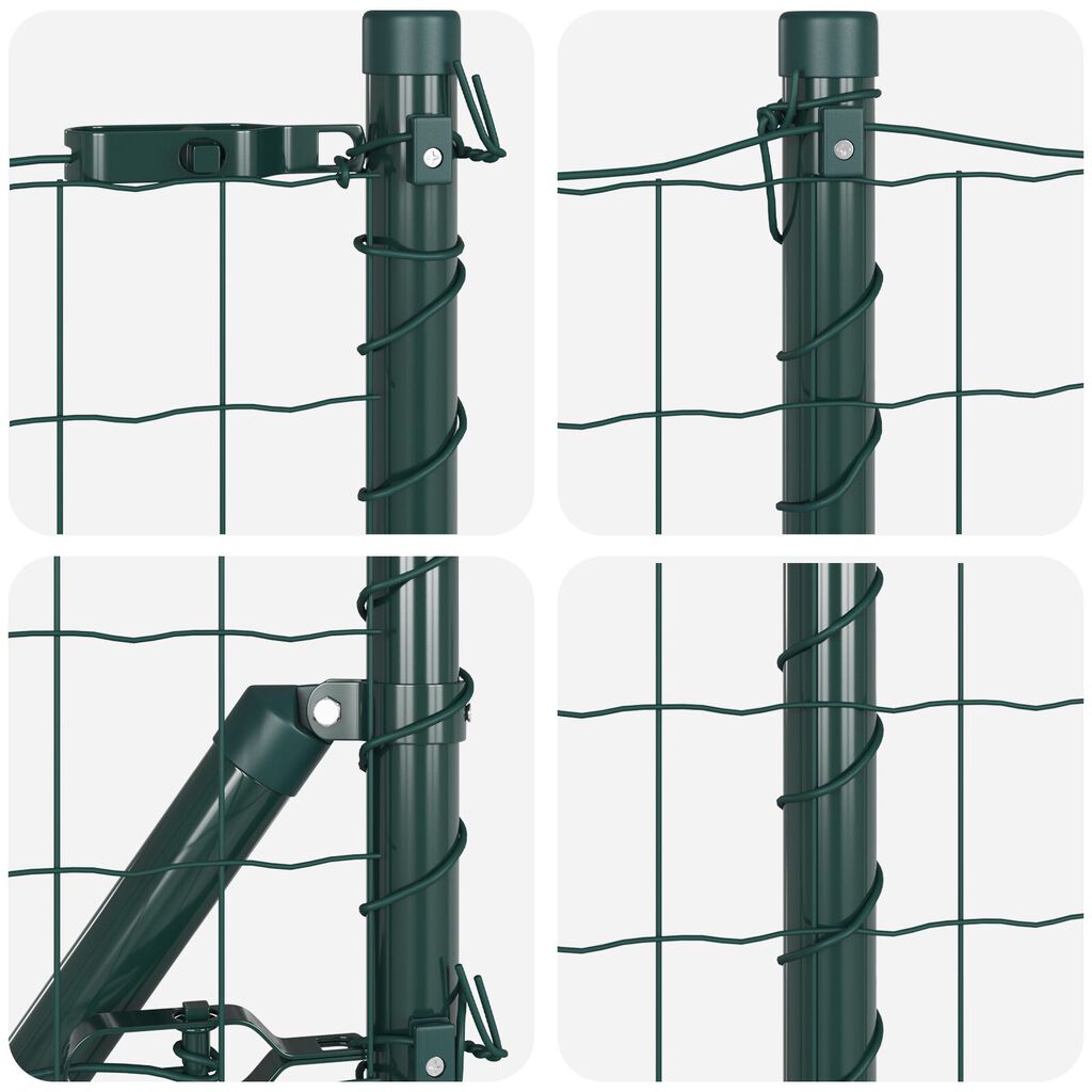 vidaXL Euro Fence με 13 Στηρίγματα 0.6x50 μ Γαλβανισμένο Ατσάλι Πράσινο