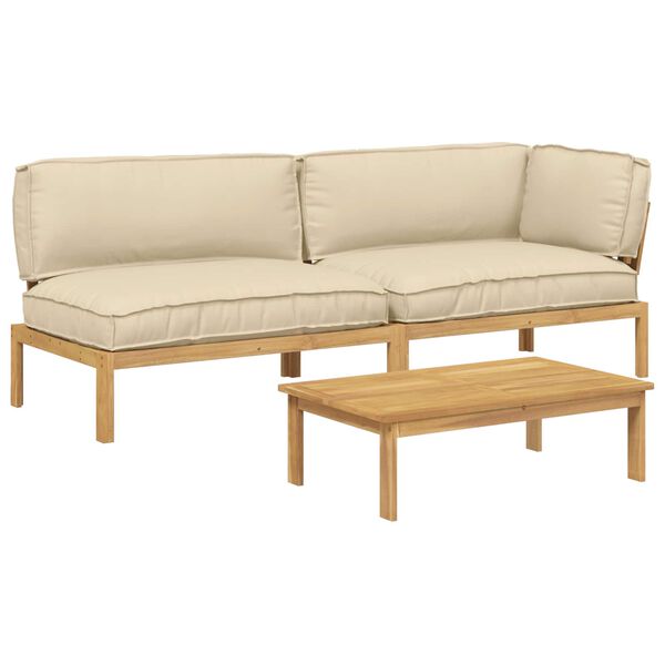 vidaXL &Sigma;&epsilon;&tau; &Kappa;&alpha;&nu;&alpha;&pi;έ &mu;&epsilon; &mu;&alpha;&xi;&iota;&lambda;ά&rho;&iota; &Mu;&omicron;&nu;ό&chi;&rho;&omega;&mu;&omicron; 3 pcs &Mu;&pi;&epsilon;&zeta; &Sigma;&tau;&epsilon;&rho;&epsilon;ό &Xi;ύ&lambda;&omicron; &Alpha;&kappa;&alpha;&kappa;ί&alpha;&sigmaf;