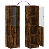 vidaXL Ντουλάπι Καπνιστή Δρυς 35x37x142 εκ. με Γυάλινη Πόρτα