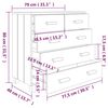 vidaXL Συρταριέρα HAMAR Αν. Γκρι 79 x 40 x 80εκ. από Μασίφ Ξύλο Πεύκου
