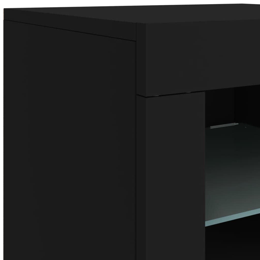 vidaXL Μπουφές με LED Μαύρος 283 x 37 x 67 εκ.