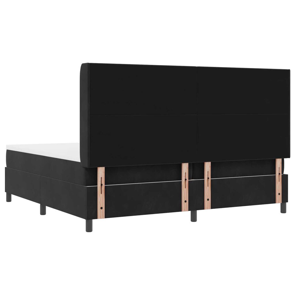 κρεβάτι Box Spring vidaXL με στρώμα Μαύρο 200x200 εκ Βελούδο
