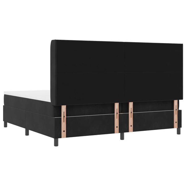 κρεβάτι Box Spring vidaXL με στρώμα Μαύρο 200x200 εκ Βελούδο