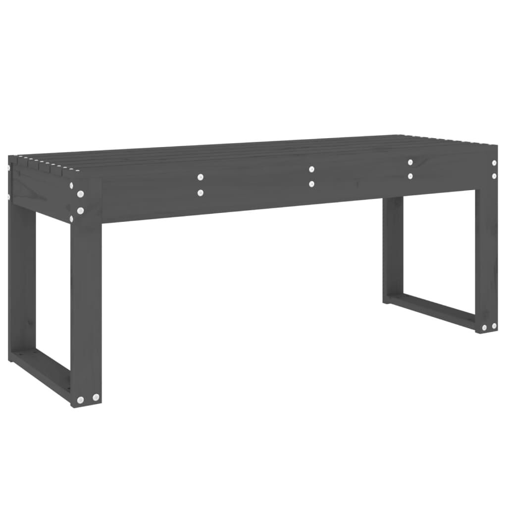vidaXL Παγκάκι Κήπου Γκρι 110 x 38 x 45 εκ. από Μασίφ Ξύλο Πεύκου