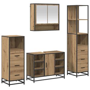 vidaXL &Sigma;&epsilon;&tau; &Epsilon;&pi;ί&pi;&lambda;&omega;&nu; &Mu;&pi;ά&nu;&iota;&omicron;&upsilon; 4 &tau;&mu;&chi;. Artisan Oak 80 x 33 x 60 &epsilon;&kappa;