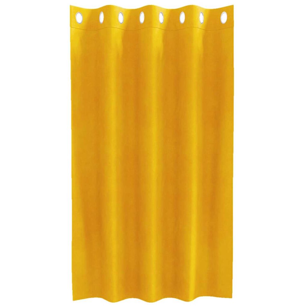 vidaXL Κουρτίνες 2 pcs κίτρινο μουσταρδί 140 x 140 cm Βελούδο