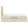vidaXL Κρεβάτι με φώτα λωρίδας LED Κρέμ 120 x 200 cm ύφασμα