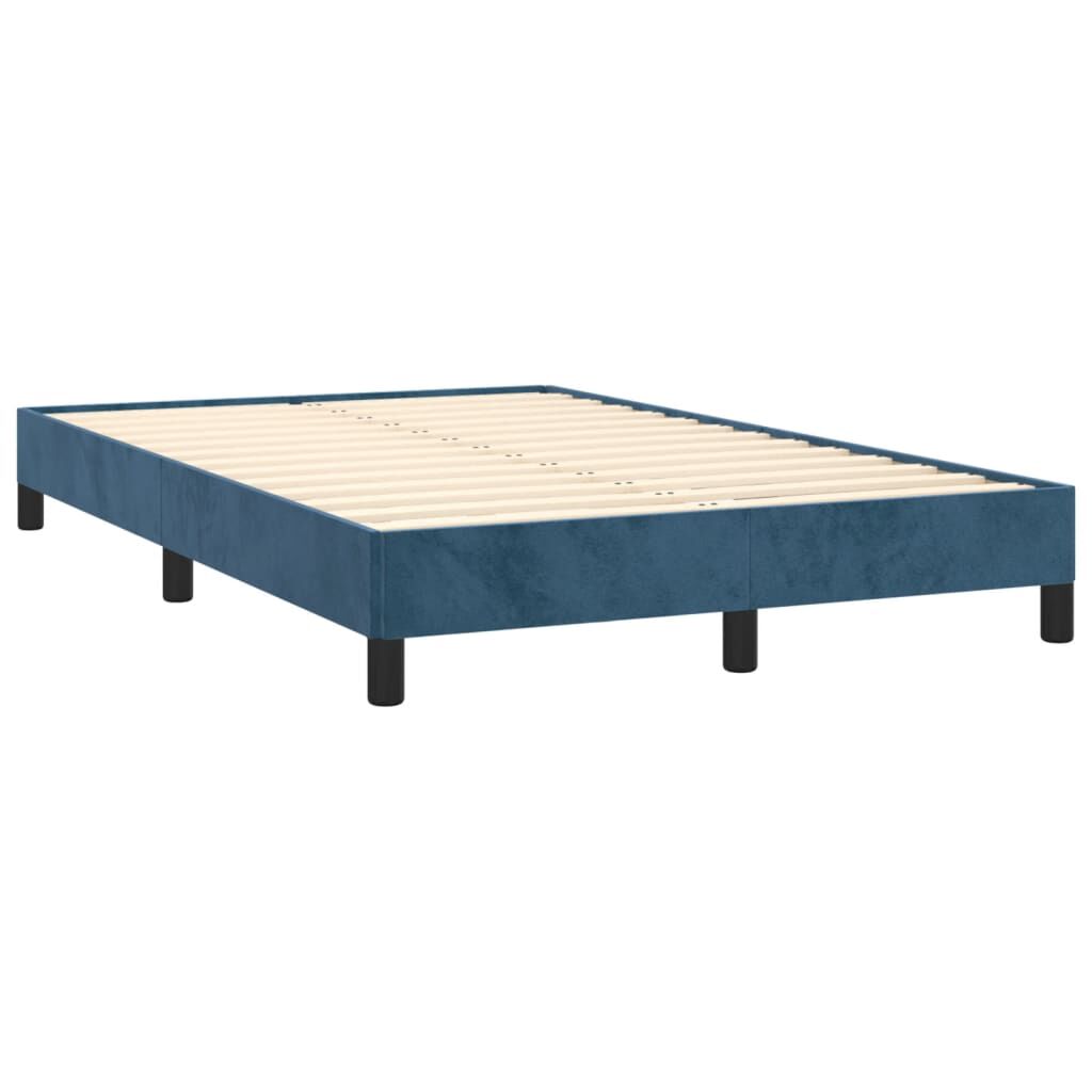 vidaXL Κρεβάτι Boxspring με Στρώμα Σκούρο Μπλε 120x190 εκ. Βελούδινο