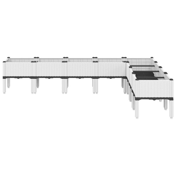 vidaXL Ζαρντινιέρα Κήπου με Πόδια Λευκή 200x160x42 εκ. Πολυπροπυλένιο