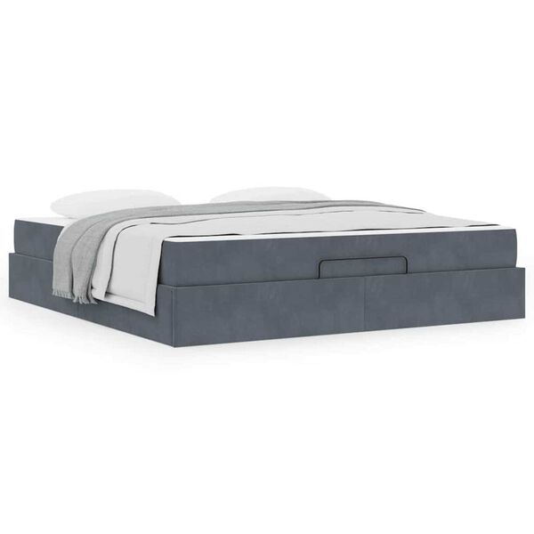 vidaXL Σκελετός Κρεβατιού Σκούρο γκρι 180 x 200 cm Βελούδο