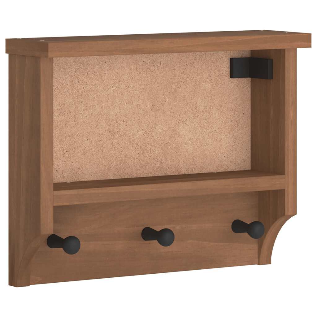 vidaXL Επίτοιχη κρεμάστρα παλτών SANDNES 45x12x35 εκ.Πεύκο μασίφ ξύλο