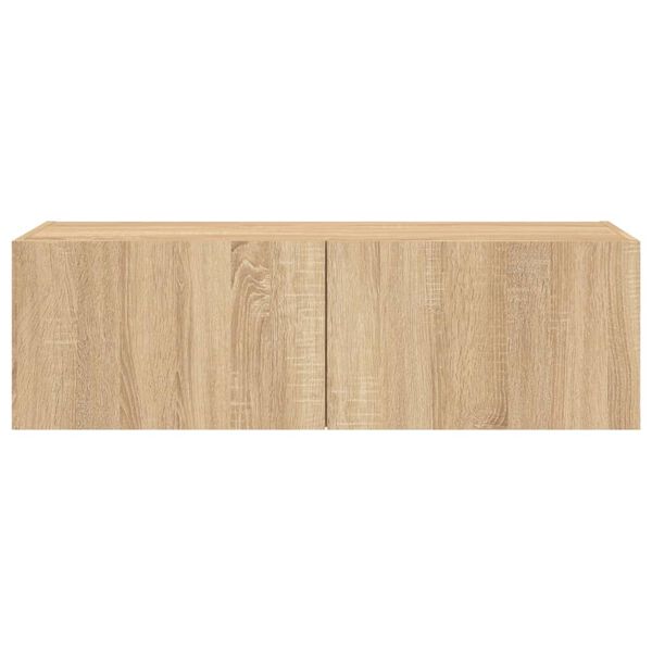 vidaXL Έπιπλο Τοίχου Τηλεόρασης με LED Sonoma Δρυς 100x35x31 εκ.