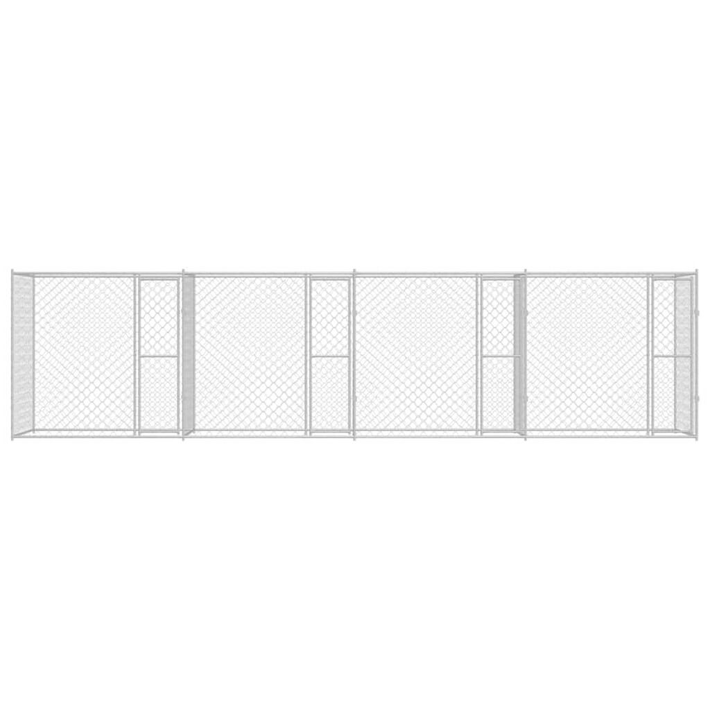 vidaXL Κλουβί σκύλου Ασημί 800 x 200 x 200 εκ. Επικαλυμμένος Χάλυβας