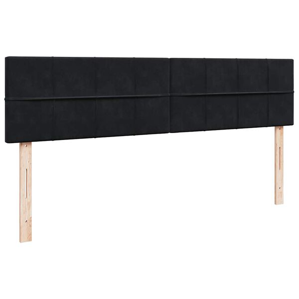 vidaXL Οθωμανικό κρεβάτι με στρώμα & LEDs Μαύρο 160x200cm Velvet