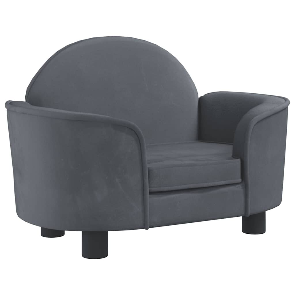 vidaXL Κρεβάτι Σκύλου Σκούρο Γκρι 66 x 40 x 45 εκ. Βελούδινο
