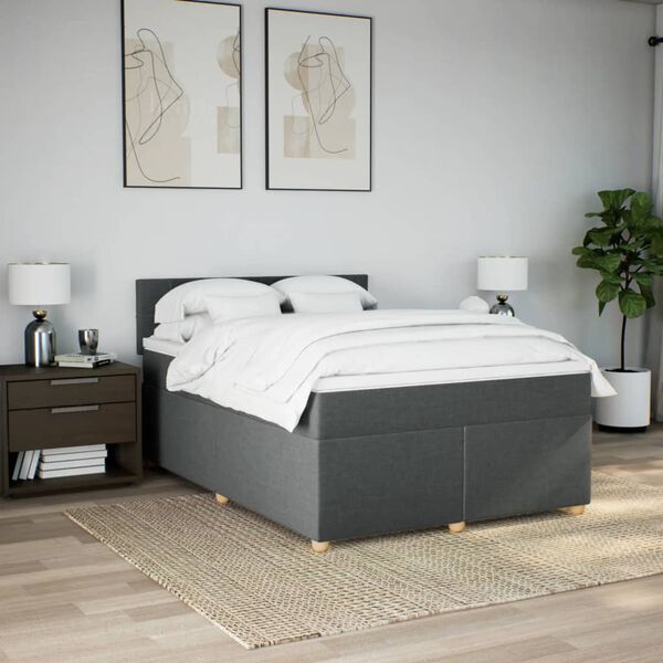 vidaXL &Kappa;&rho;&epsilon;&beta;ά&tau;&iota; Boxspring &mu;&epsilon; &Sigma;&tau;&rho;ώ&mu;&alpha; &Sigma;&kappa;&omicron;ύ&rho;&omicron; &Gamma;&kappa;&rho;&iota; 140x190 &epsilon;&kappa;. &Upsilon;&phi;&alpha;&sigma;&mu;ά&tau;&iota;&nu;&omicron;