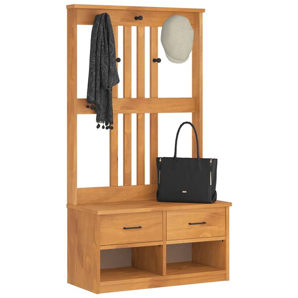 vidaXL Δέντρο χωλ "SANDNES" 87x40x159,5 εκ. Πεύκο μασίφ ξύλο