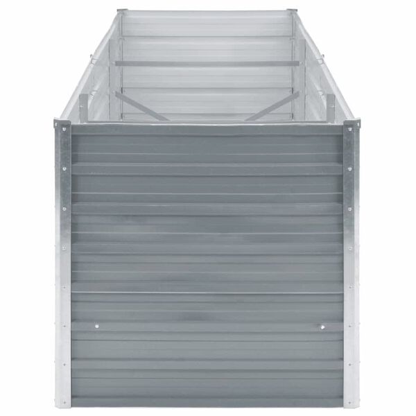 vidaXL Ζαρντινιέρα Υπερυψωμένη Γκρι 240x80x77 εκ. Γαλβανισμ. Χάλυβας