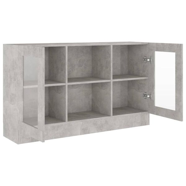 vidaXL Βιτρίνα Γκρι Σκυροδέματος 120 x 30,5 x 70 εκ. από Επεξ. Ξύλο